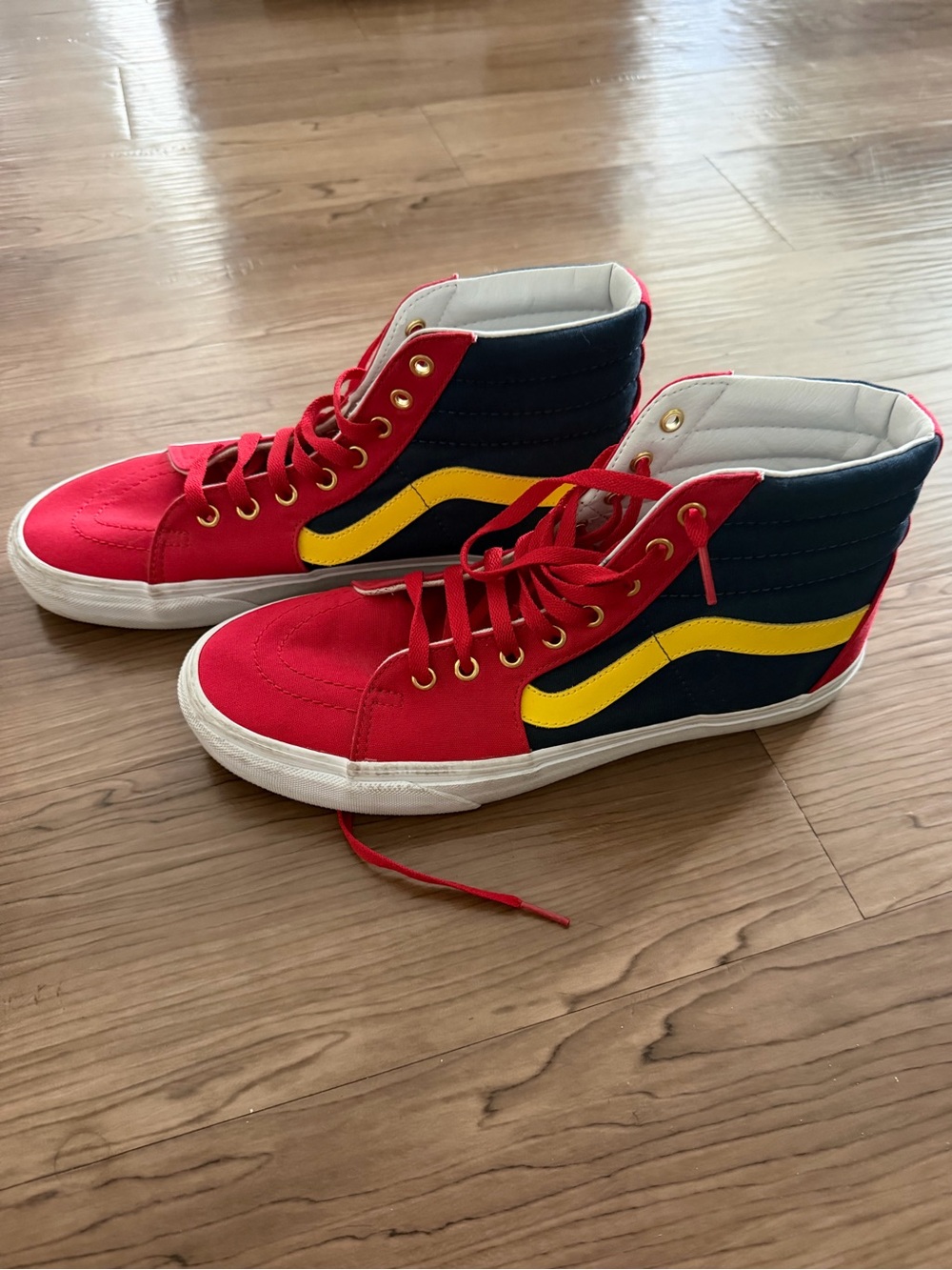 Vans Sk8-Hi Reissue OTW Rally Red Navy Yellow High Top Sneakers Men’s 11